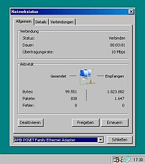 Schicker Netzwerk-Aktivitätsindikator für Windows 98 (ähnlich wie bei Windows XP/7)