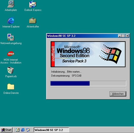 Inoffizielles Windows 98 SE Service Pack 2.1 + 3.2